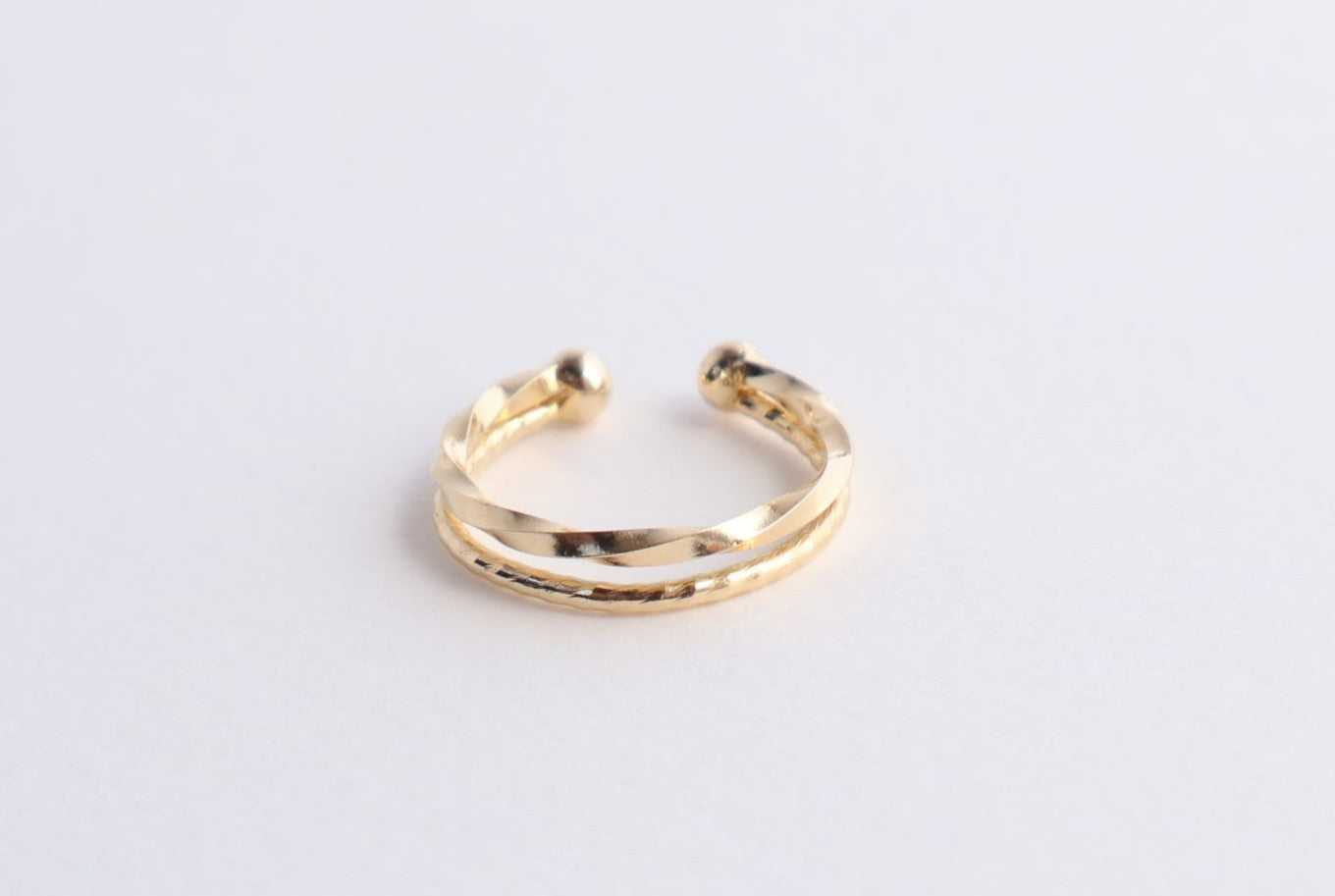 K10 twist×cut-wire Ear Cuff
