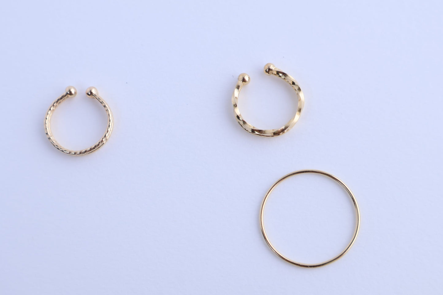 K10 twist×cut-wire Ear Cuff