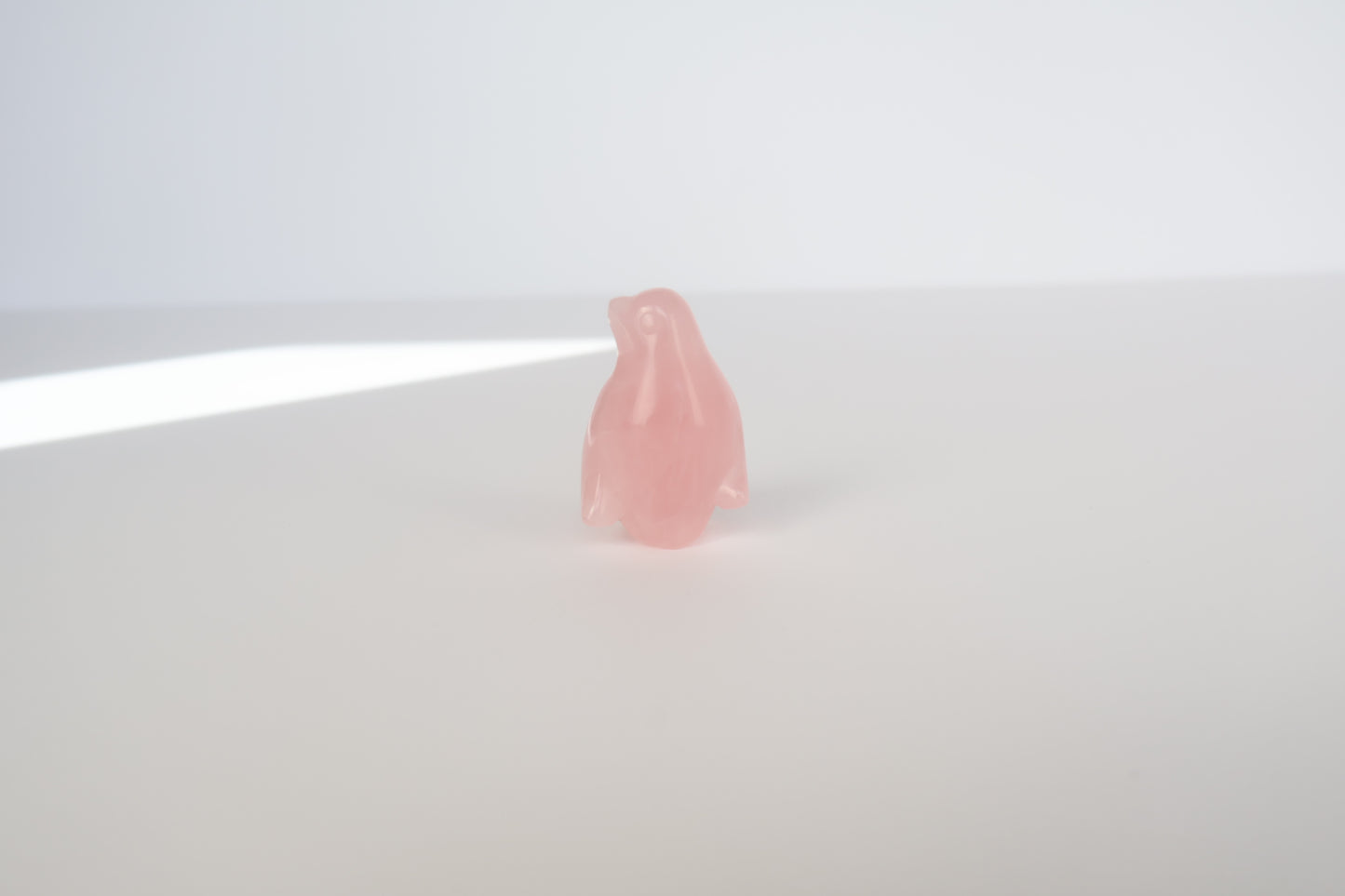Rose Quartz Carving -Penguin