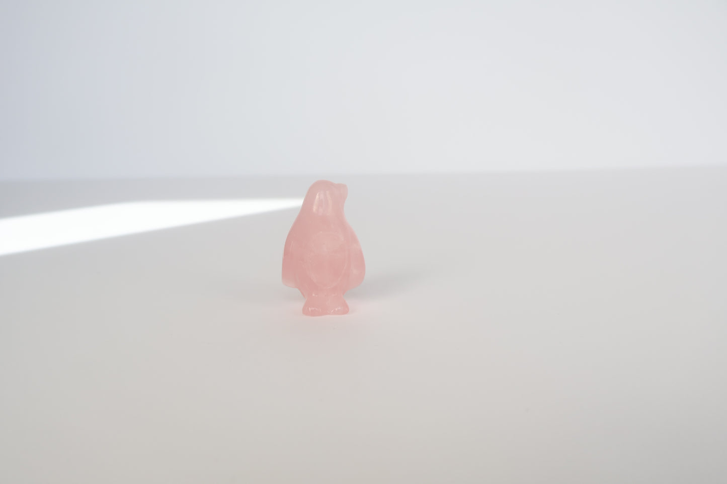 Rose Quartz Carving -Penguin