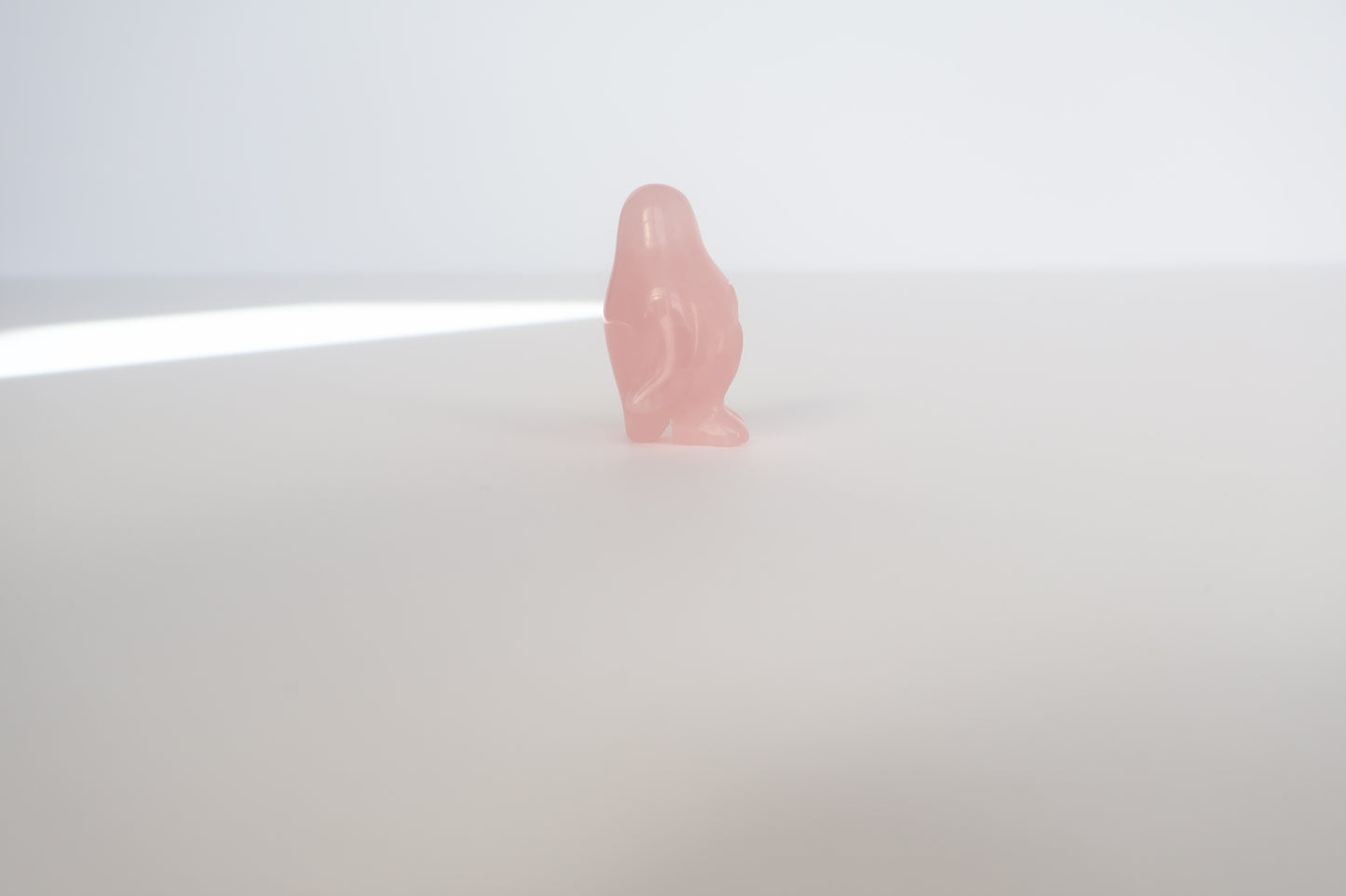 Rose Quartz Carving -Penguin