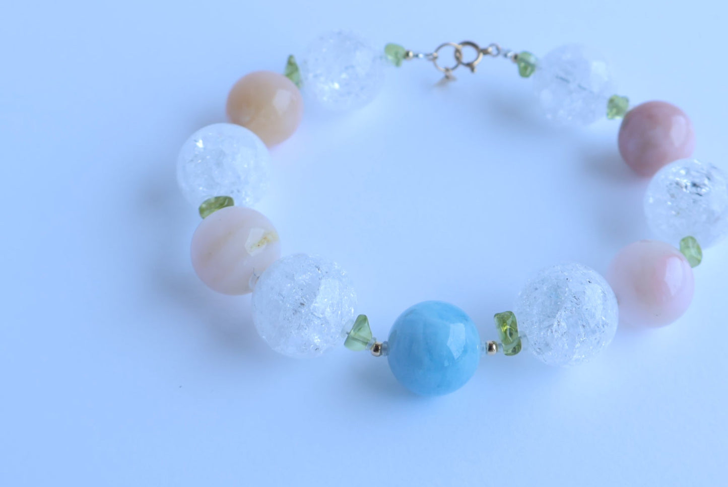Pastel Mirage – Pink & Blue Opal & Crack Quartz [Bracelet]