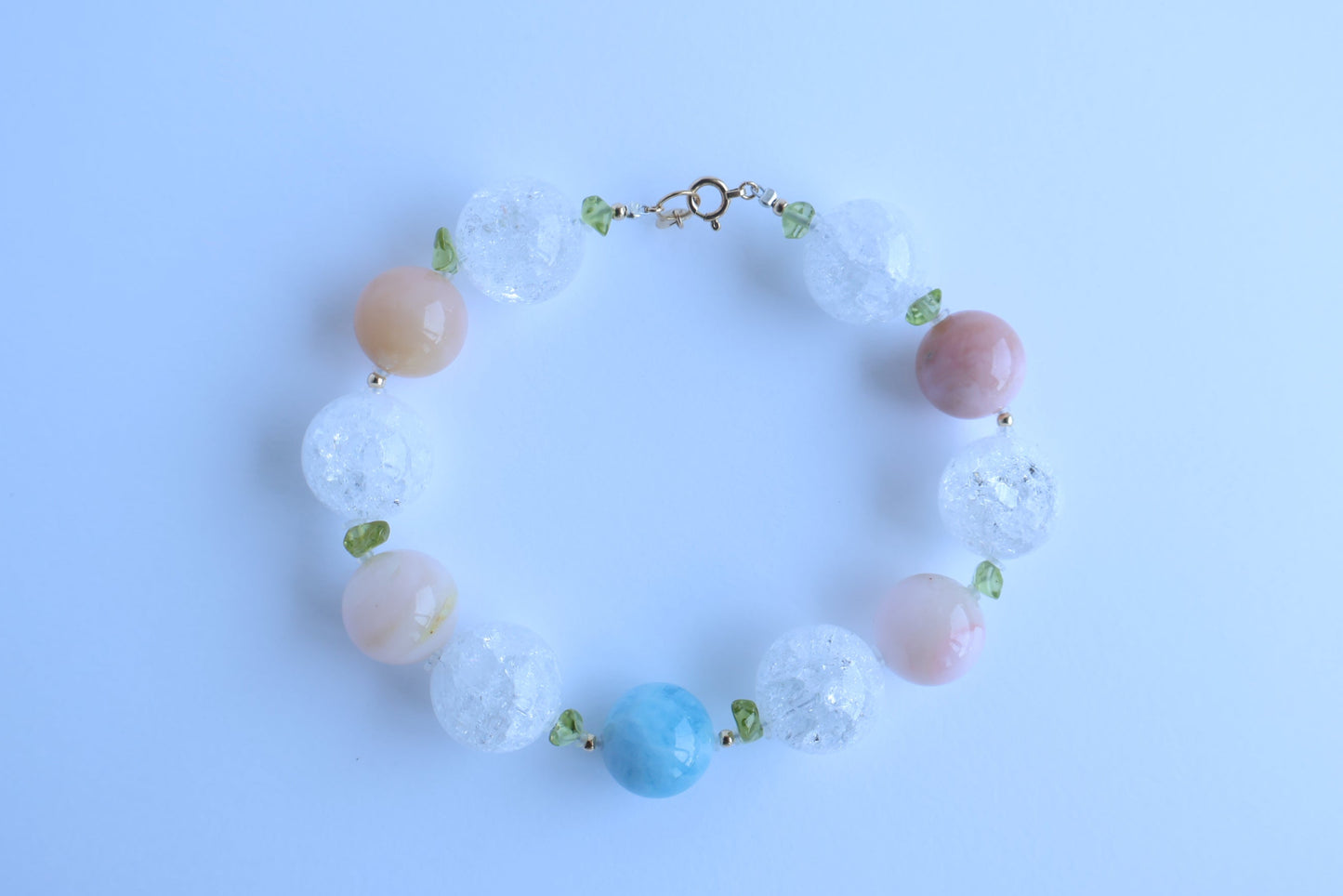 Pastel Mirage – Pink & Blue Opal & Crack Quartz [Bracelet]