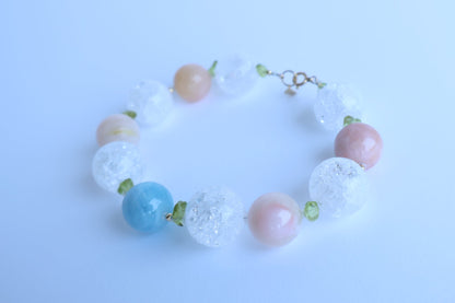 Pastel Mirage – Pink & Blue Opal & Crack Quartz [Bracelet]