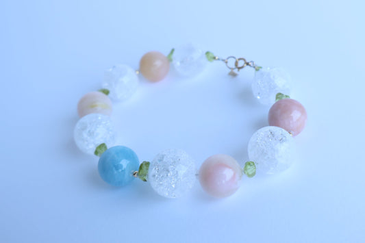 Pastel Mirage – Pink & Blue Opal & Crack Quartz [Bracelet]