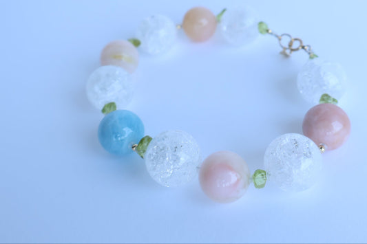 Pastel Mirage – Pink & Blue Opal & Crack Quartz [Bracelet]