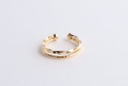 K10 twist×cut-wire Ear Cuff