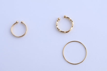 K10 twist×cut-wire Ear Cuff