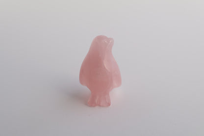 Rose Quartz Carving -Penguin