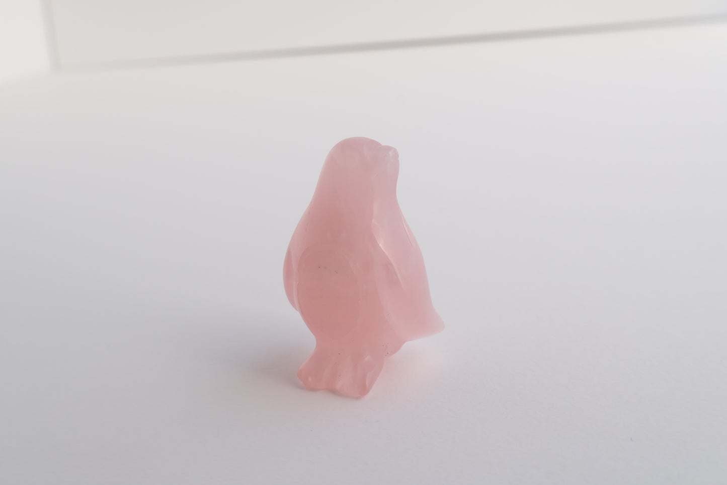 Rose Quartz Carving -Penguin