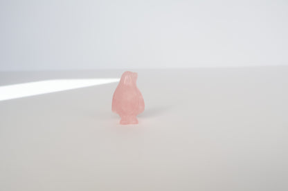 Rose Quartz Carving -Penguin