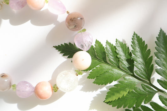 Ethereal Heart – Pink Opal & Lavender Amethyst [Bracelet]