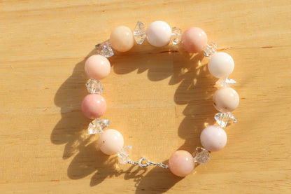 Pink Bloom – Herkimer & Pink Opal [Bracelet]