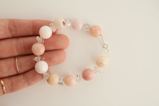Pink Bloom – Herkimer & Pink Opal [Bracelet]