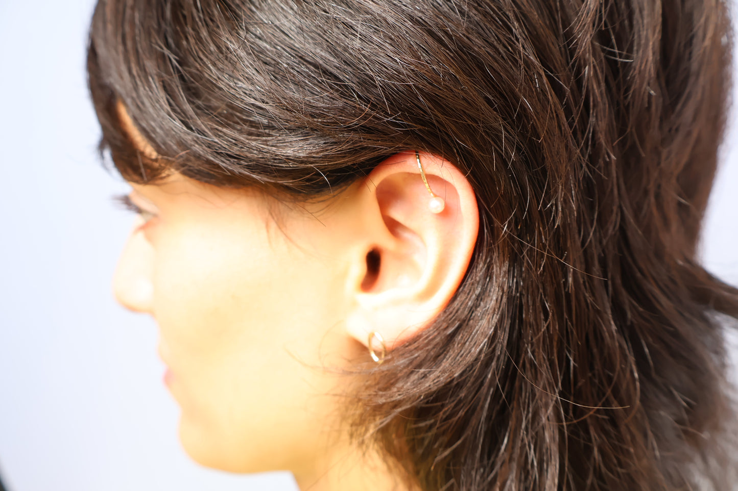 K10 pearl-accent Ear Cuff [cut wire]