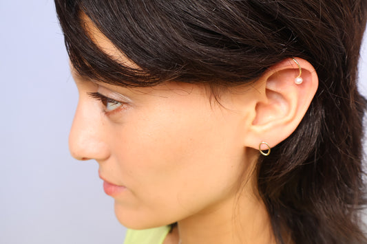 K10 pearl-accent Ear Cuff [cut wire]