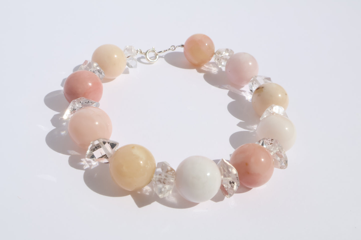 Pink Bloom – Herkimer & Pink Opal [Bracelet]