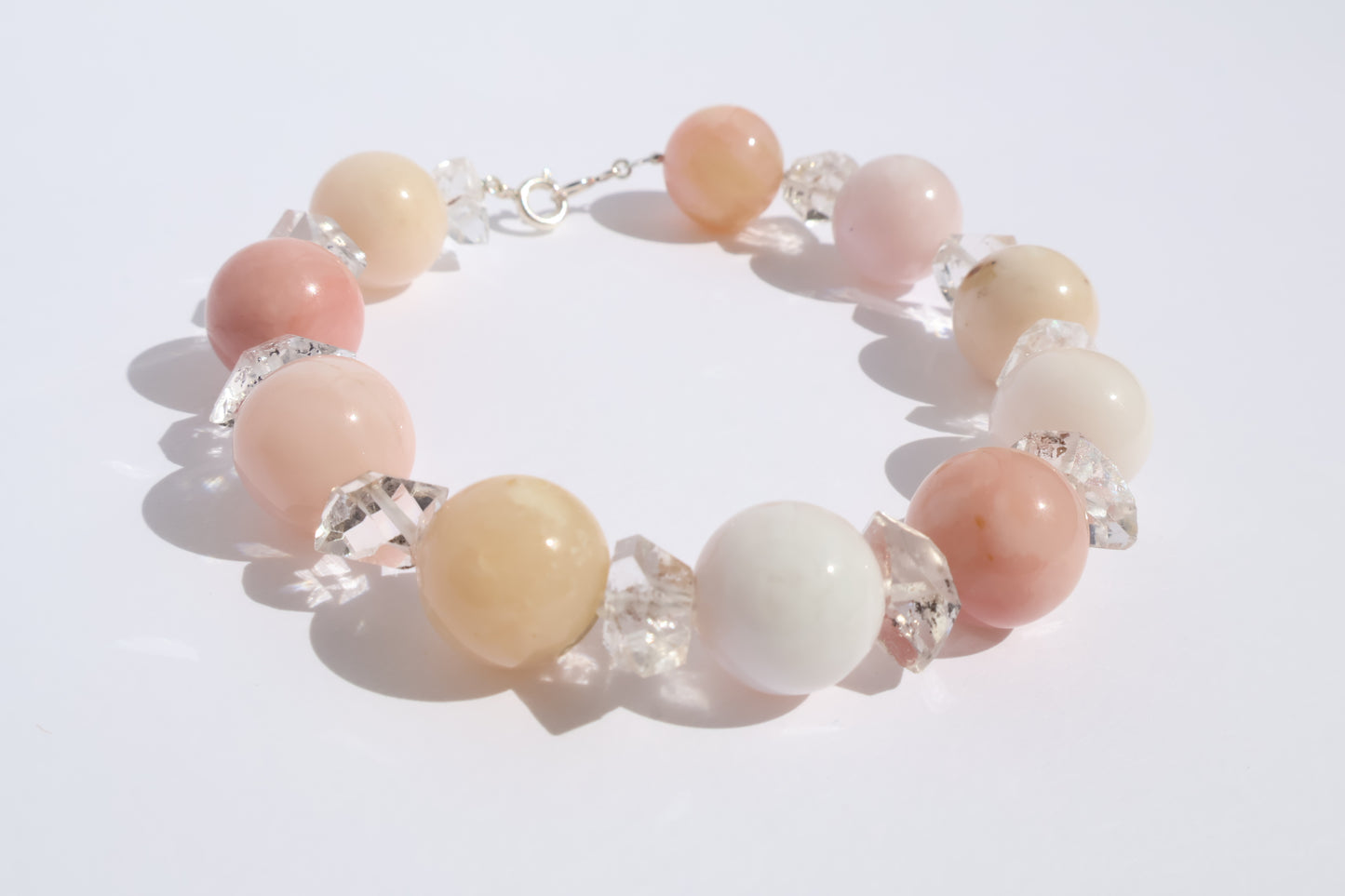 Pink Bloom – Herkimer & Pink Opal [Bracelet]
