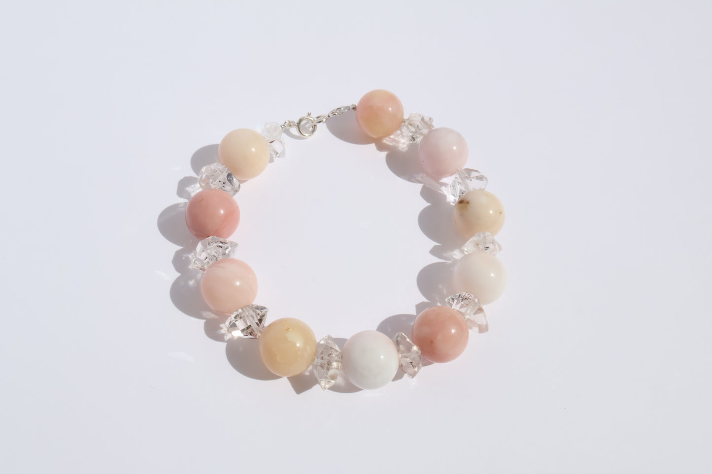 Pink Bloom – Herkimer & Pink Opal [Bracelet]