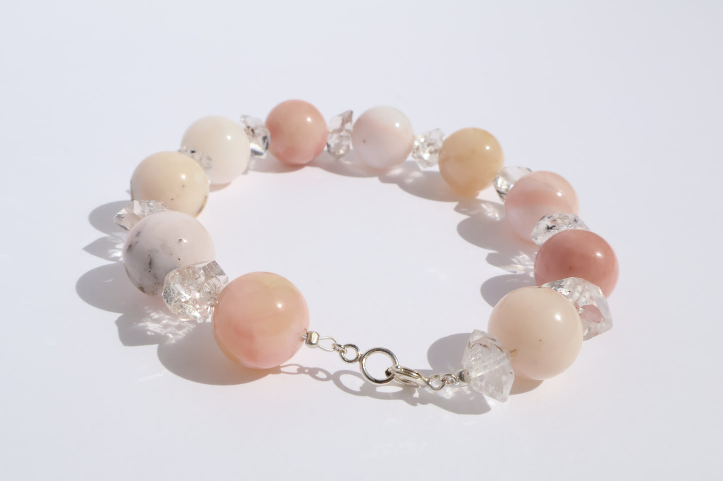 Pink Bloom – Herkimer & Pink Opal [Bracelet]