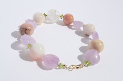 Ethereal Heart – Pink Opal & Lavender Amethyst [Bracelet]