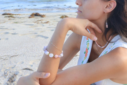 Ethereal Heart – Pink Opal & Lavender Amethyst [Bracelet]